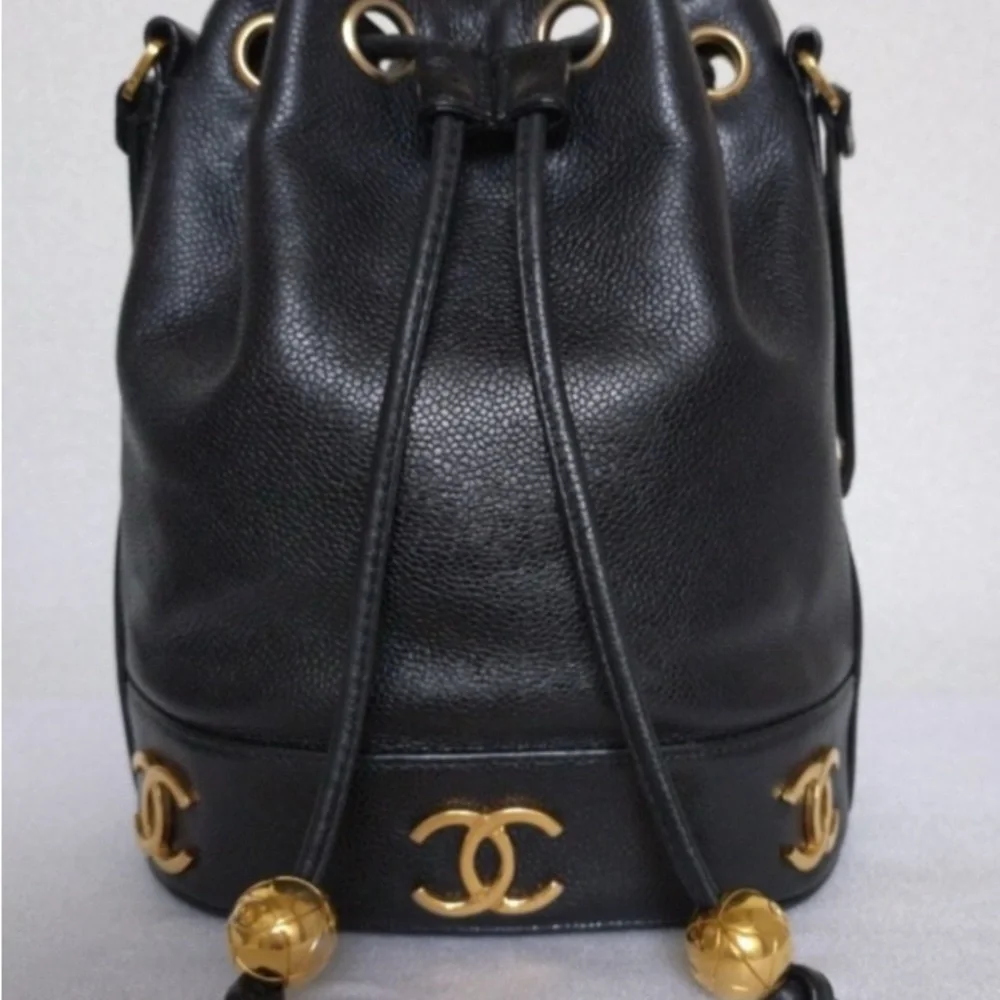 Chanel Caviar Triple CC Shoulder Bag Blk- 24K Gold plated - Vintage/w COA